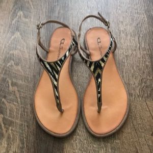 CL by Laundry African print sandals